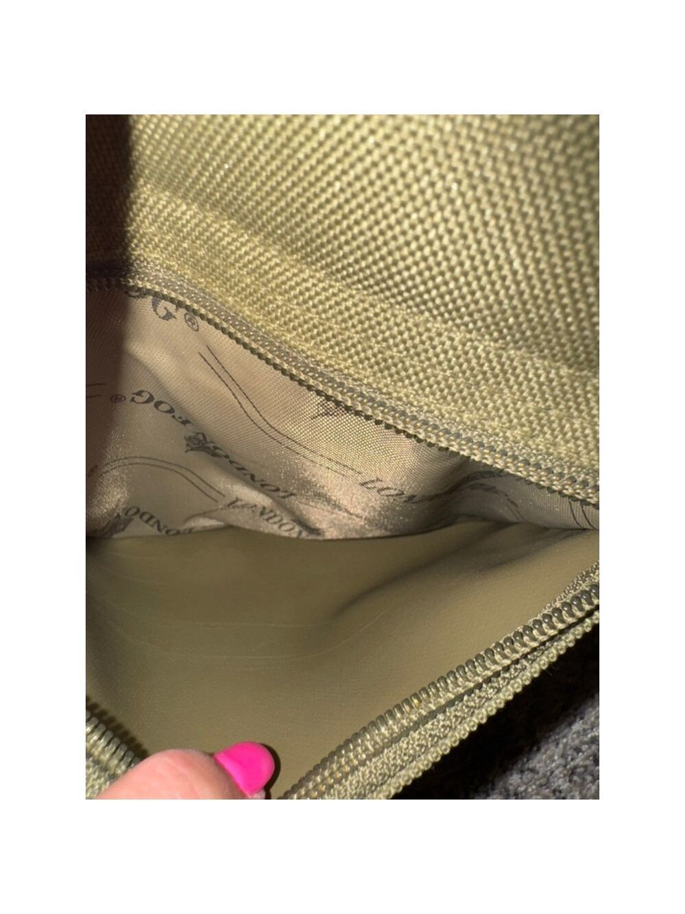 London Fog Olive Green Crossbody Travel Utility Organizer Nylon Mini Messenger - Picture 10 of 12